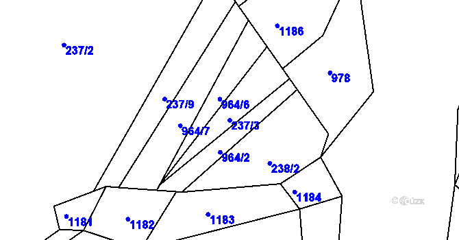 Parcela st. 237/3 v KÚ Ohučov, Katastrální mapa
