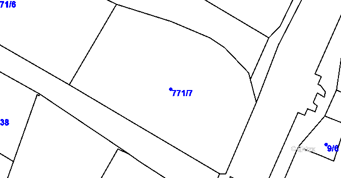 Parcela st. 771/7 v KÚ Ohučov, Katastrální mapa