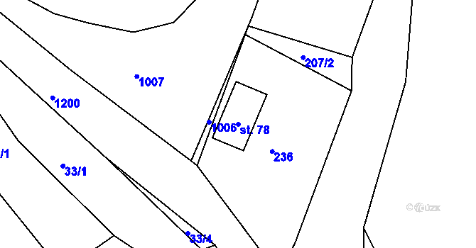 Parcela st. 78 v KÚ Ohučov, Katastrální mapa