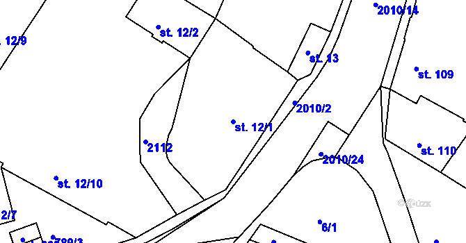 Parcela st. 12/1 v KÚ Staňkov-město, Katastrální mapa