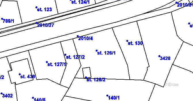 Parcela st. 126/1 v KÚ Staňkov-město, Katastrální mapa