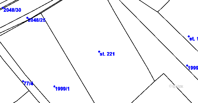 Parcela st. 221 v KÚ Staňkov-město, Katastrální mapa