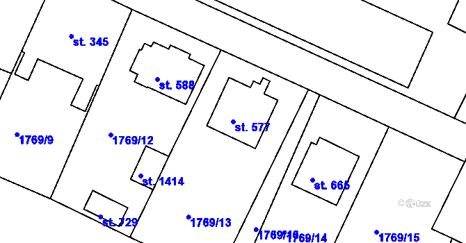 Parcela st. 577 v KÚ Staňkov-město, Katastrální mapa