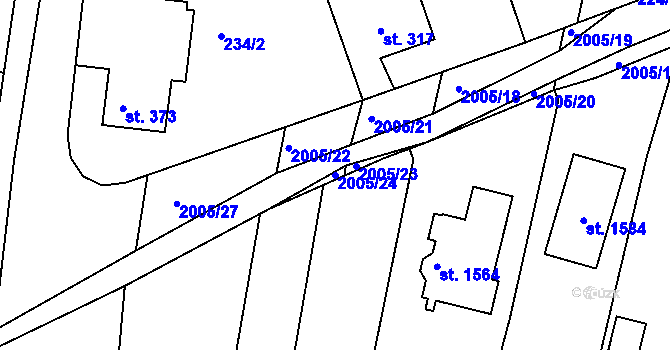 Parcela st. 2005/24 v KÚ Staňkov-město, Katastrální mapa
