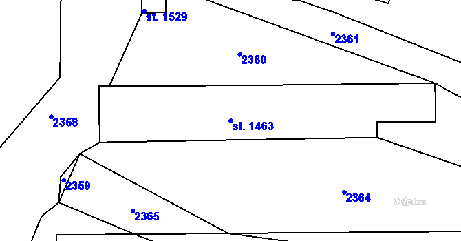 Parcela st. 1463 v KÚ Staňkov-město, Katastrální mapa