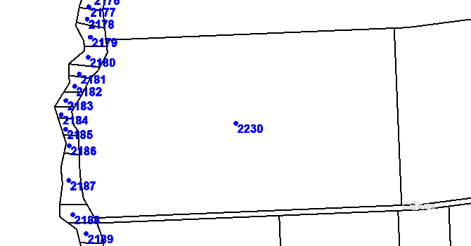 Parcela st. 2230 v KÚ Staňkov-město, Katastrální mapa