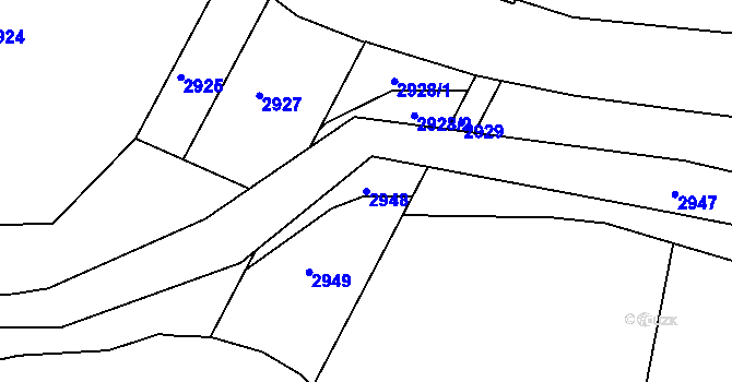 Parcela st. 2948 v KÚ Staňkov-město, Katastrální mapa