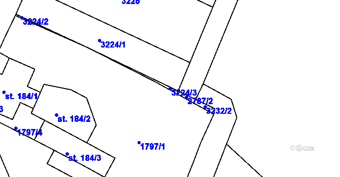 Parcela st. 3224/3 v KÚ Staňkov-město, Katastrální mapa