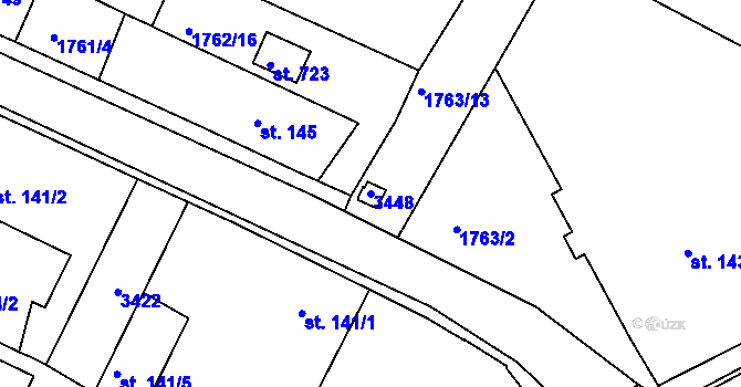 Parcela st. 3448 v KÚ Staňkov-město, Katastrální mapa