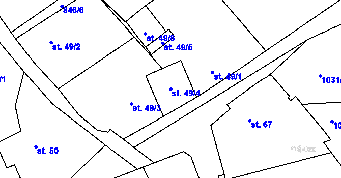 Parcela st. 49/4 v KÚ Smilovice u Staňkovic, Katastrální mapa