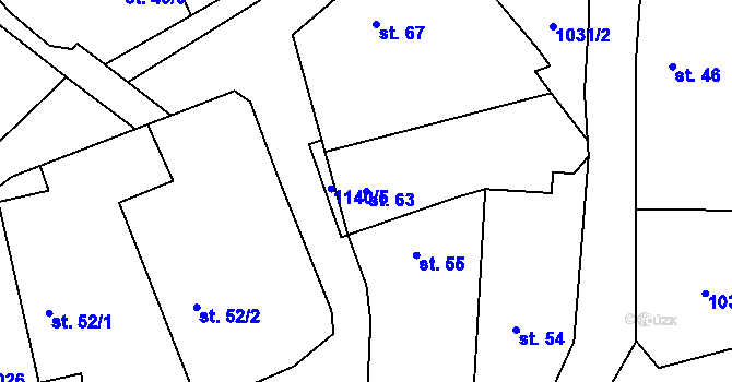 Parcela st. 63 v KÚ Smilovice u Staňkovic, Katastrální mapa