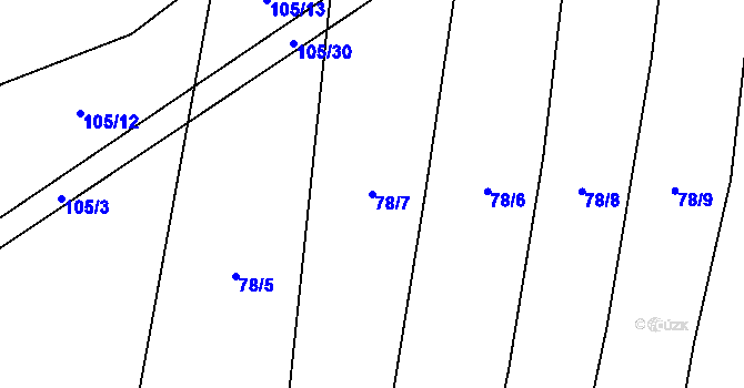 Parcela st. 78/7 v KÚ Smilovice u Staňkovic, Katastrální mapa