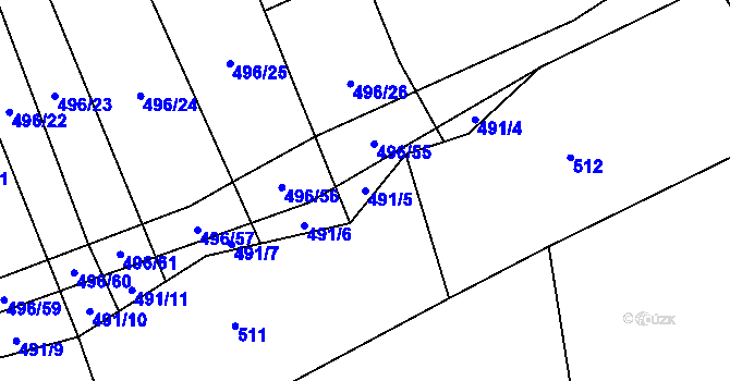 Parcela st. 491/5 v KÚ Smilovice u Staňkovic, Katastrální mapa
