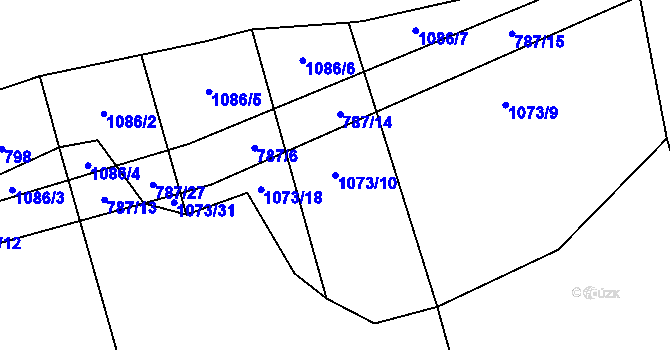 Parcela st. 1073/10 v KÚ Smilovice u Staňkovic, Katastrální mapa