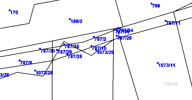 Parcela st. 1073/29 v KÚ Smilovice u Staňkovic, Katastrální mapa