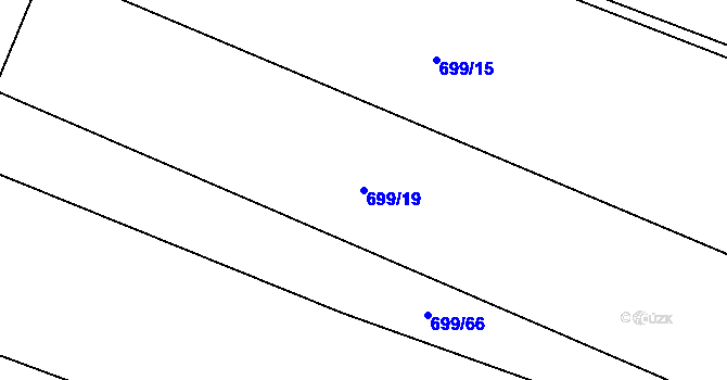 Parcela st. 699/19 v KÚ Staňkovice u Žatce, Katastrální mapa
