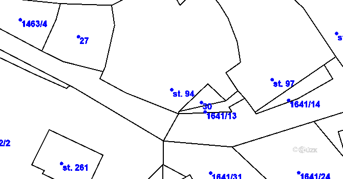 Parcela st. 94 v KÚ Stanovice, Katastrální mapa