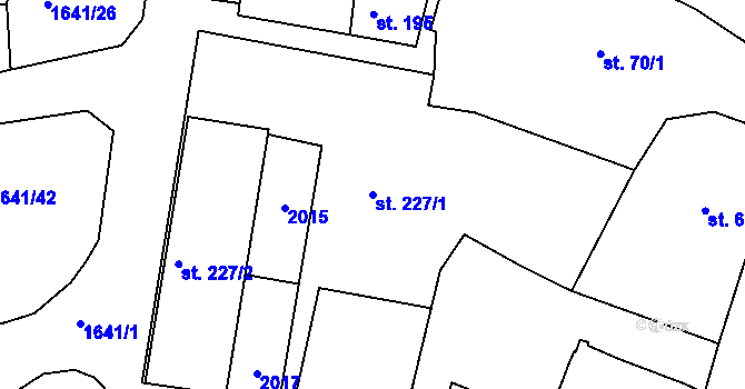 Parcela st. 227/1 v KÚ Stanovice, Katastrální mapa