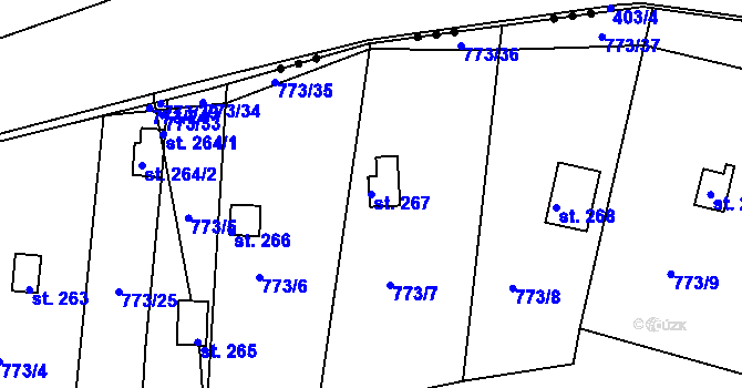 Parcela st. 267 v KÚ Stanovice, Katastrální mapa