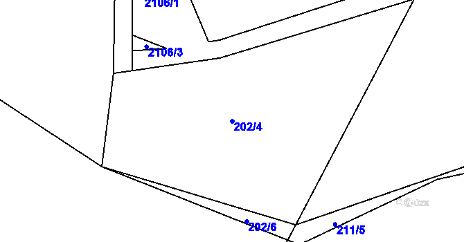 Parcela st. 202/4 v KÚ Stanovice, Katastrální mapa