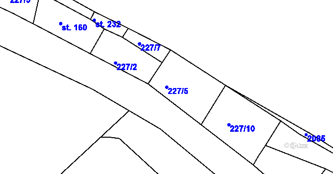 Parcela st. 227/5 v KÚ Stanovice, Katastrální mapa