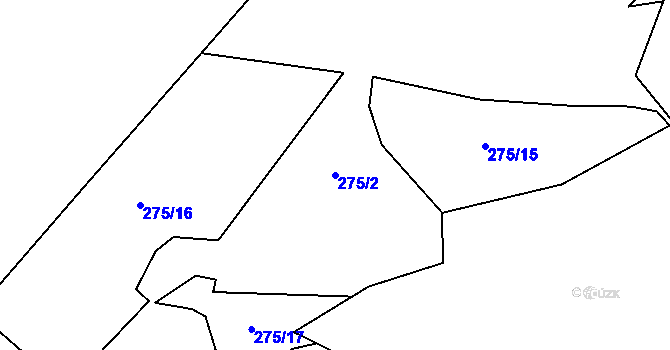 Parcela st. 275/2 v KÚ Stanovice, Katastrální mapa