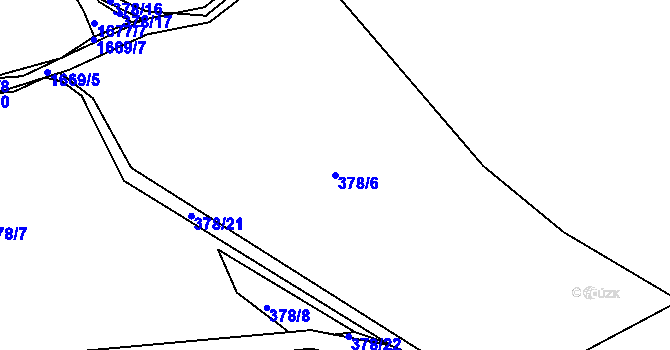 Parcela st. 378/6 v KÚ Stanovice, Katastrální mapa