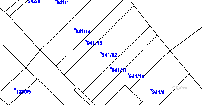 Parcela st. 941/12 v KÚ Stanovice, Katastrální mapa