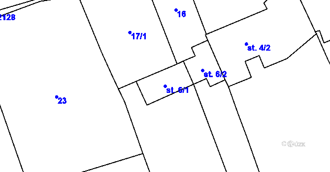 Parcela st. 6/1 v KÚ Stanoviště na Moravě, Katastrální mapa