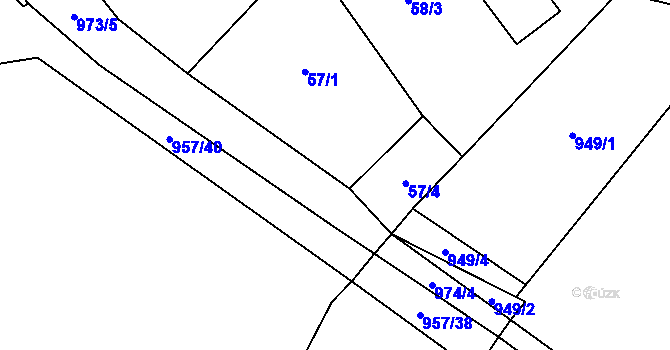 Parcela st. 57/2 v KÚ Stanoviště na Moravě, Katastrální mapa