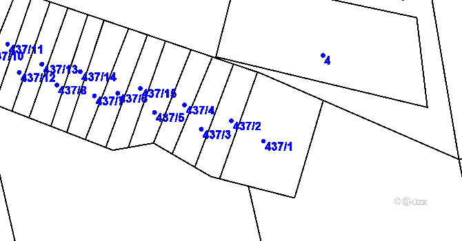 Parcela st. 437/2 v KÚ Stanoviště na Moravě, Katastrální mapa
