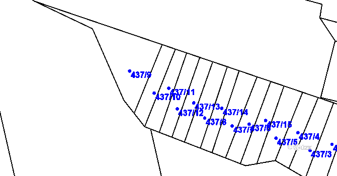 Parcela st. 437/11 v KÚ Stanoviště na Moravě, Katastrální mapa