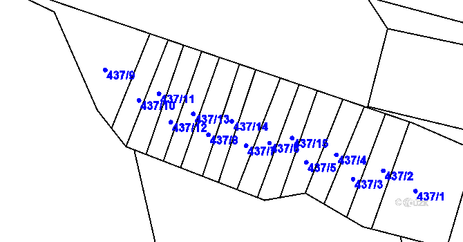 Parcela st. 437/14 v KÚ Stanoviště na Moravě, Katastrální mapa