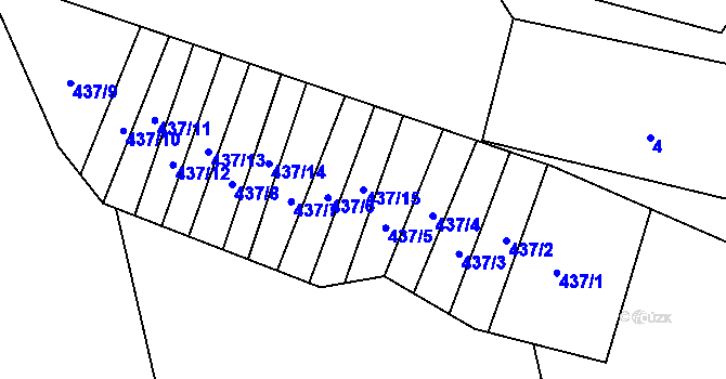 Parcela st. 437/15 v KÚ Stanoviště na Moravě, Katastrální mapa