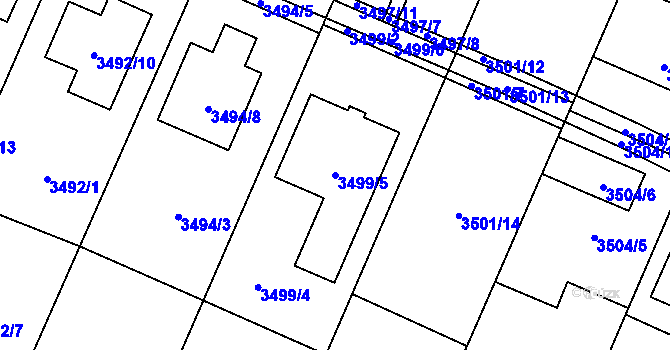 Parcela st. 3499/5 v KÚ Stará Bělá, Katastrální mapa