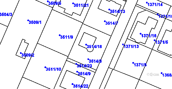 Parcela st. 3514/18 v KÚ Stará Bělá, Katastrální mapa