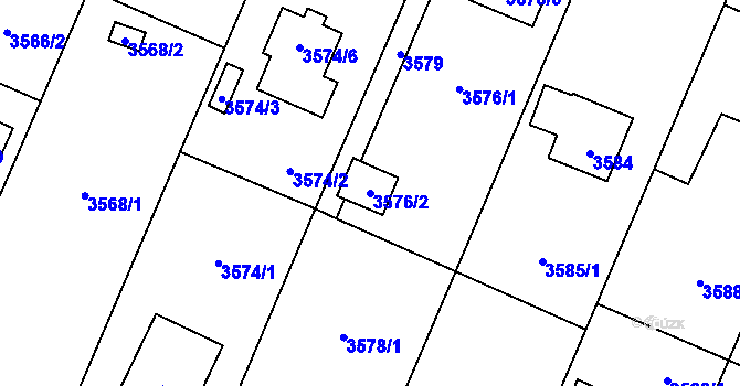 Parcela st. 3576/2 v KÚ Stará Bělá, Katastrální mapa