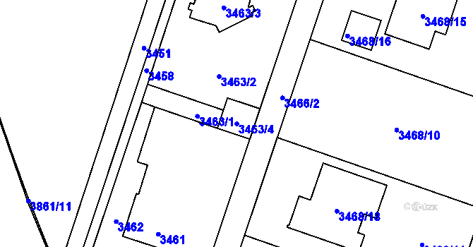 Parcela st. 3463/4 v KÚ Stará Bělá, Katastrální mapa