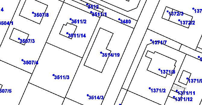 Parcela st. 3514/19 v KÚ Stará Bělá, Katastrální mapa