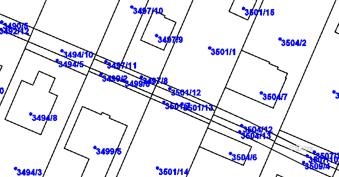 Parcela st. 3501/12 v KÚ Stará Bělá, Katastrální mapa
