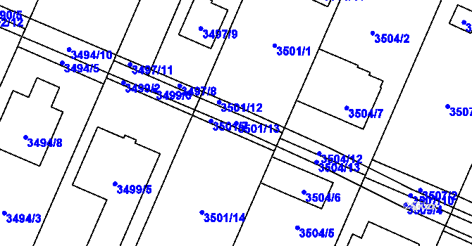 Parcela st. 3501/13 v KÚ Stará Bělá, Katastrální mapa