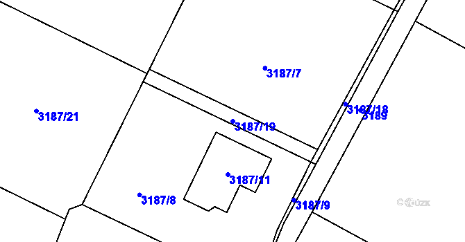 Parcela st. 3187/19 v KÚ Stará Bělá, Katastrální mapa