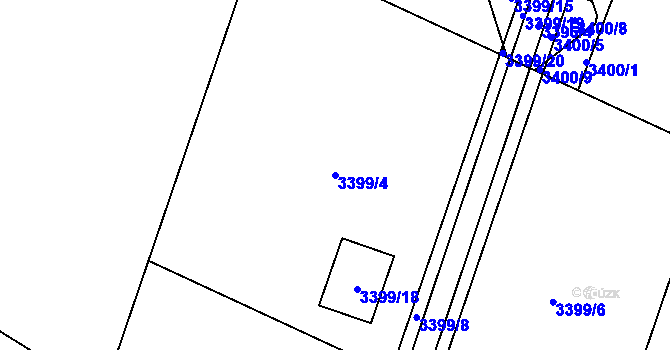 Parcela st. 3399/4 v KÚ Stará Bělá, Katastrální mapa