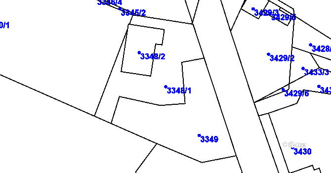 Parcela st. 3348/1 v KÚ Stará Bělá, Katastrální mapa