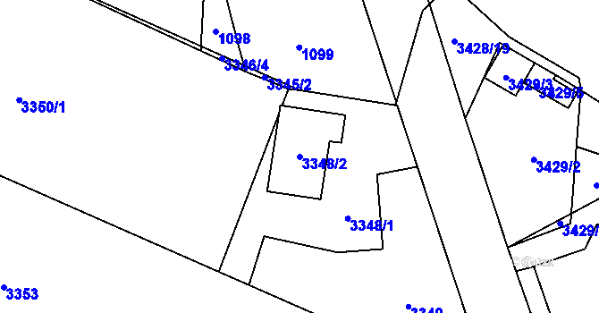 Parcela st. 3348/2 v KÚ Stará Bělá, Katastrální mapa