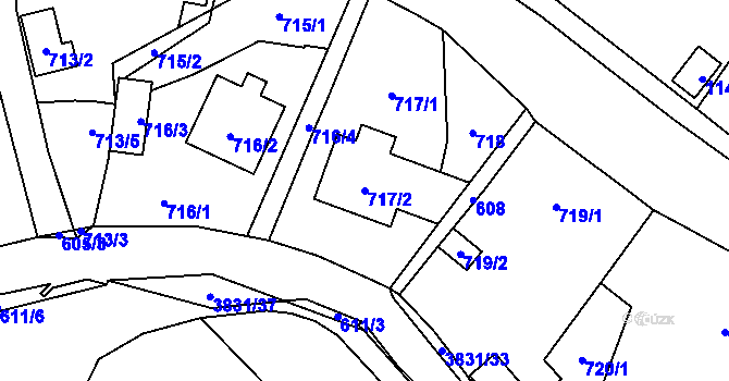 Parcela st. 717/2 v KÚ Stará Bělá, Katastrální mapa