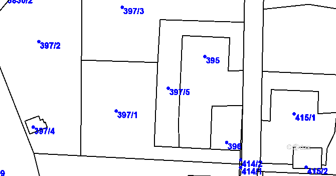 Parcela st. 397/5 v KÚ Stará Bělá, Katastrální mapa
