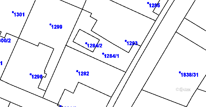Parcela st. 1284/1 v KÚ Stará Bělá, Katastrální mapa