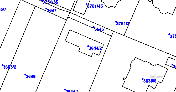 Parcela st. 3644/2 v KÚ Stará Bělá, Katastrální mapa