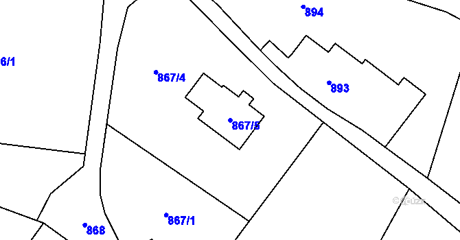 Parcela st. 867/5 v KÚ Stará Bělá, Katastrální mapa